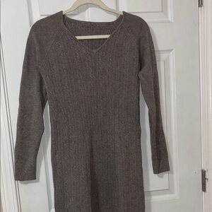 Grey Knit Sweater Dress